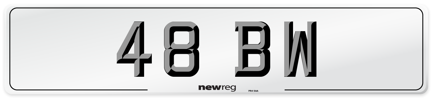 48 BW Front Number Plate