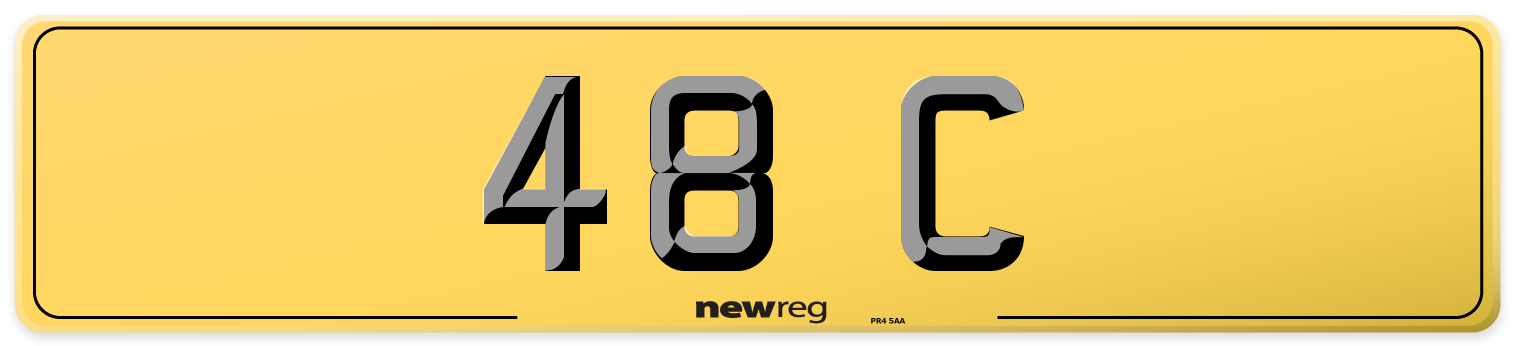 48 C Rear Number Plate