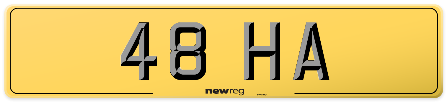 48 HA Rear Number Plate
