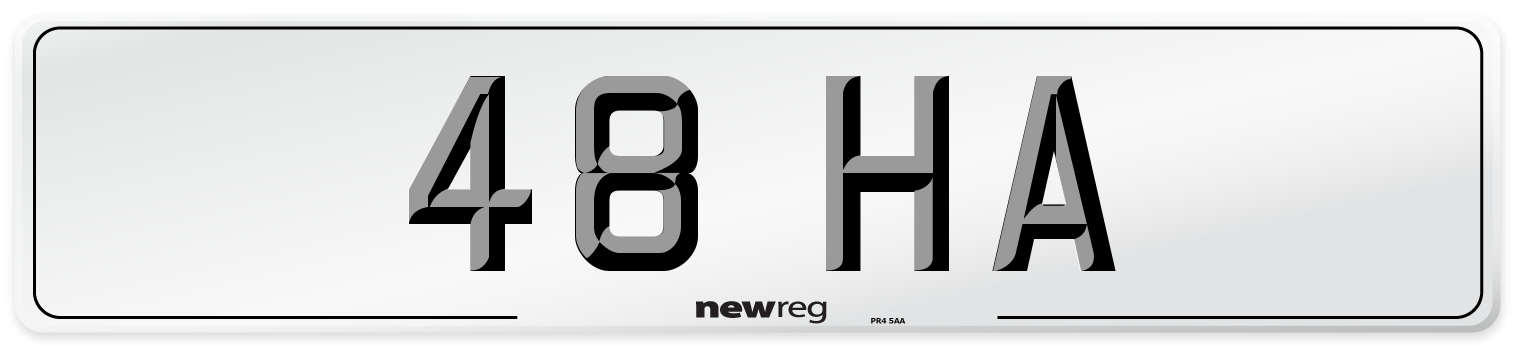 48 HA Front Number Plate
