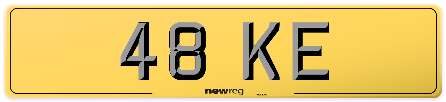 48 KE Rear Number Plate