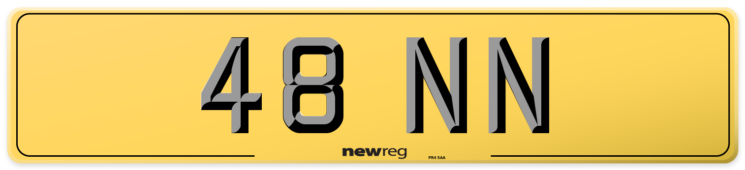 48 NN Rear Number Plate