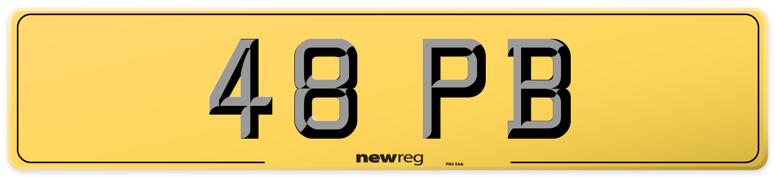 48 PB Rear Number Plate