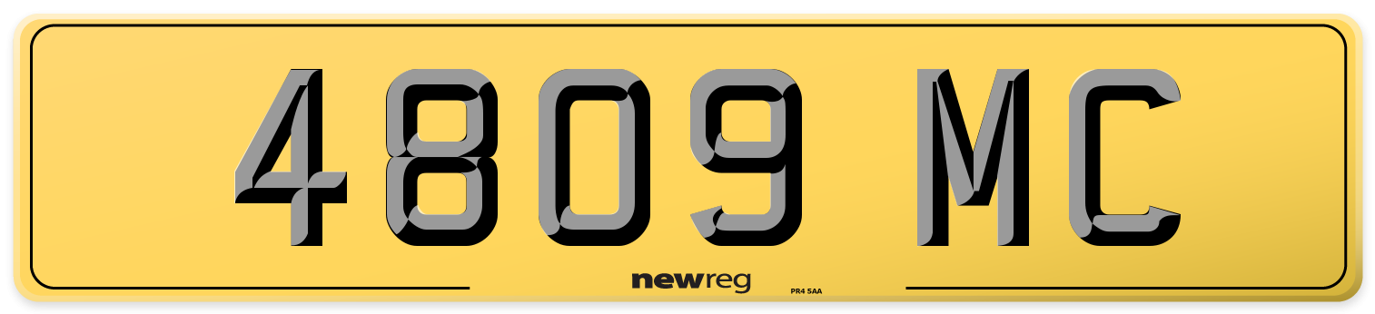4809 MC Rear Number Plate