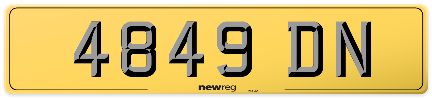 4849 DN Rear Number Plate