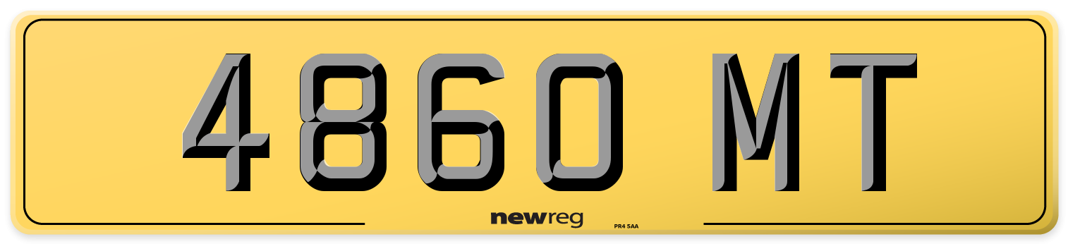 4860 MT Rear Number Plate