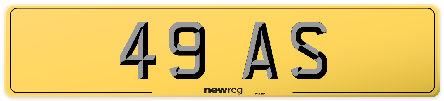 49 AS Rear Number Plate