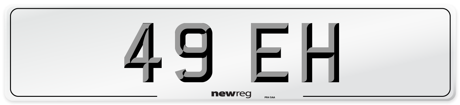 49 EH Front Number Plate