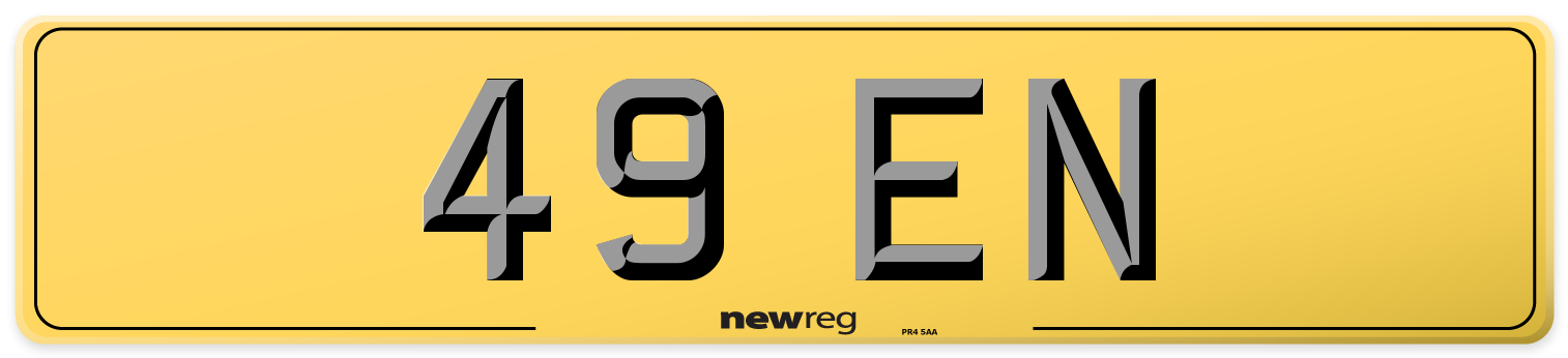 49 EN Rear Number Plate