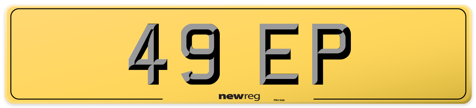 49 EP Rear Number Plate