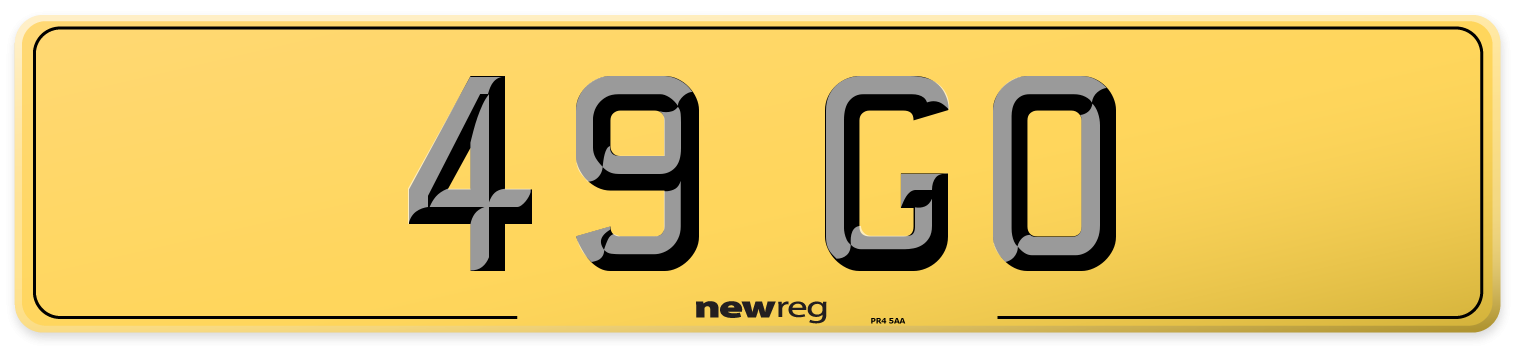 49 GO Rear Number Plate