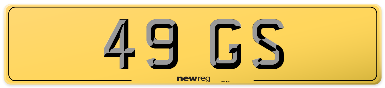 49 GS Rear Number Plate
