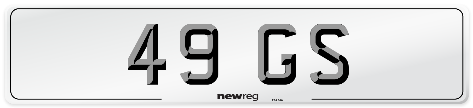 49 GS Front Number Plate