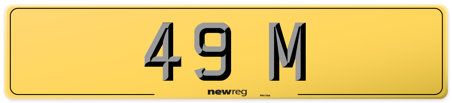 49 M Rear Number Plate
