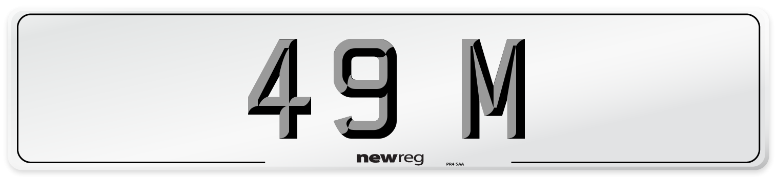 49 M Front Number Plate