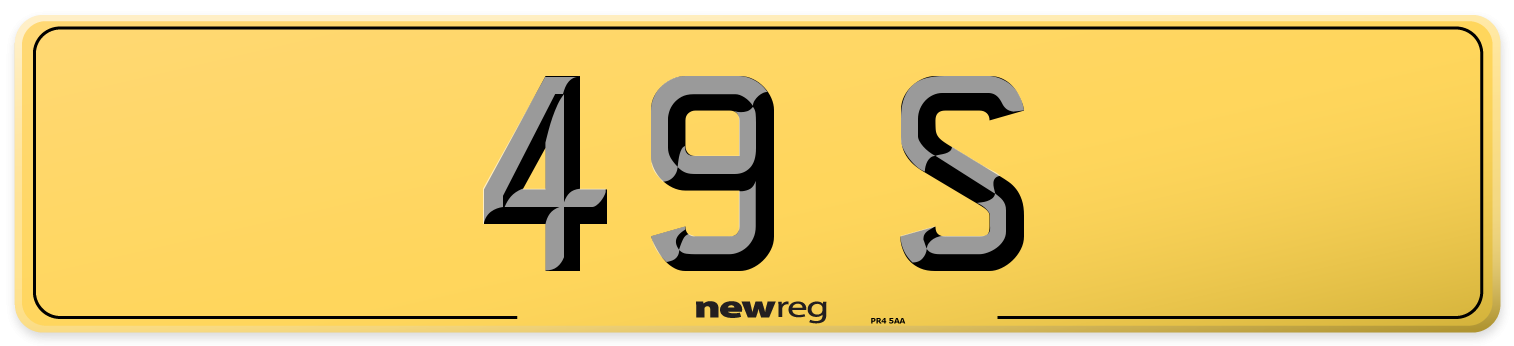 49 S Rear Number Plate