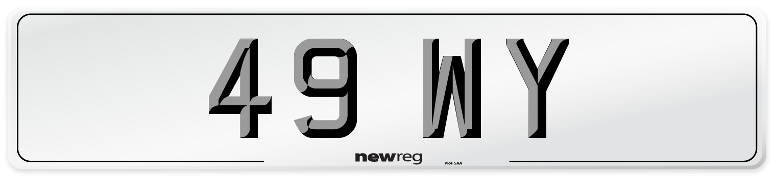 49 WY Front Number Plate