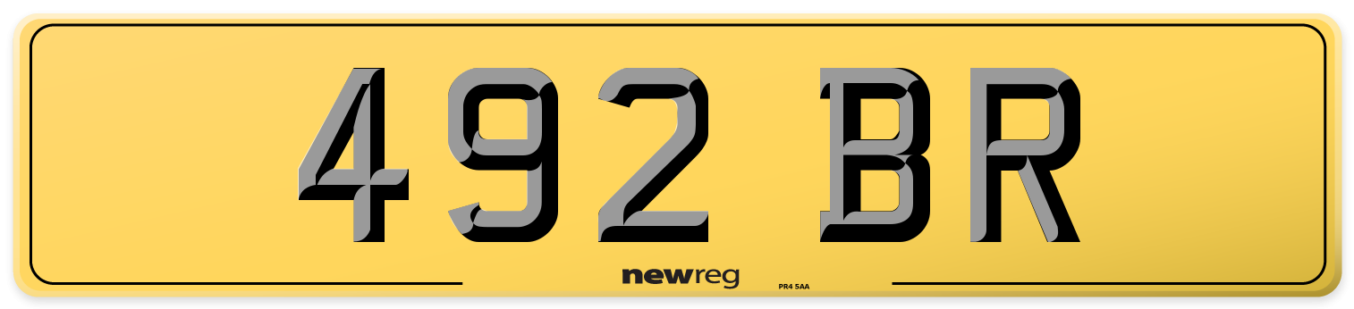 492 BR Rear Number Plate