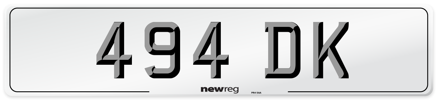 494 DK Front Number Plate