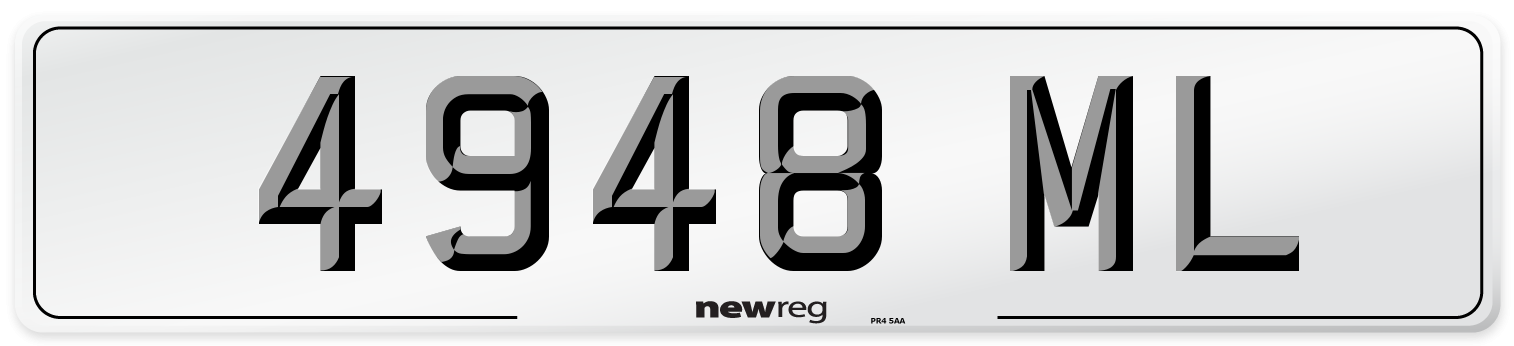 4948 ML Front Number Plate