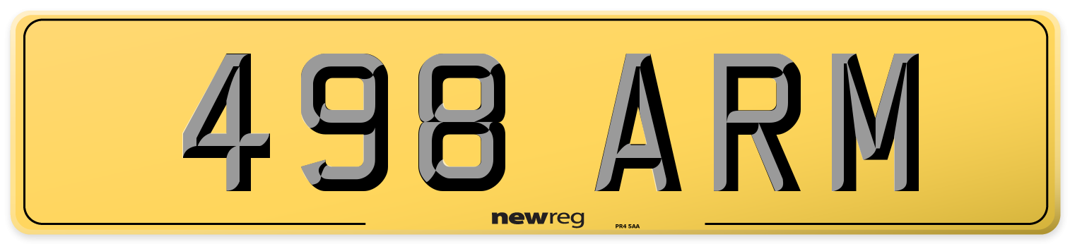 498 ARM Rear Number Plate