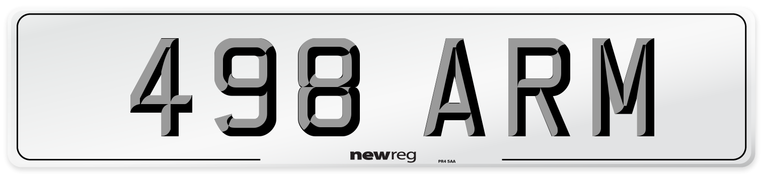 498 ARM Front Number Plate