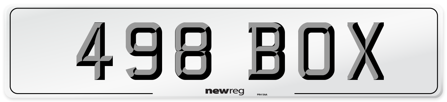 498 BOX Front Number Plate