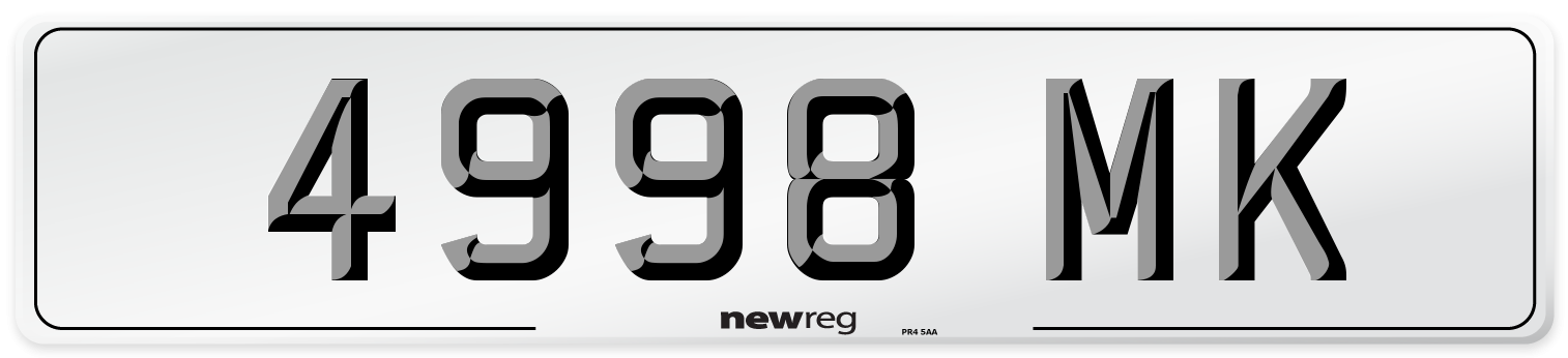 4998 MK Front Number Plate