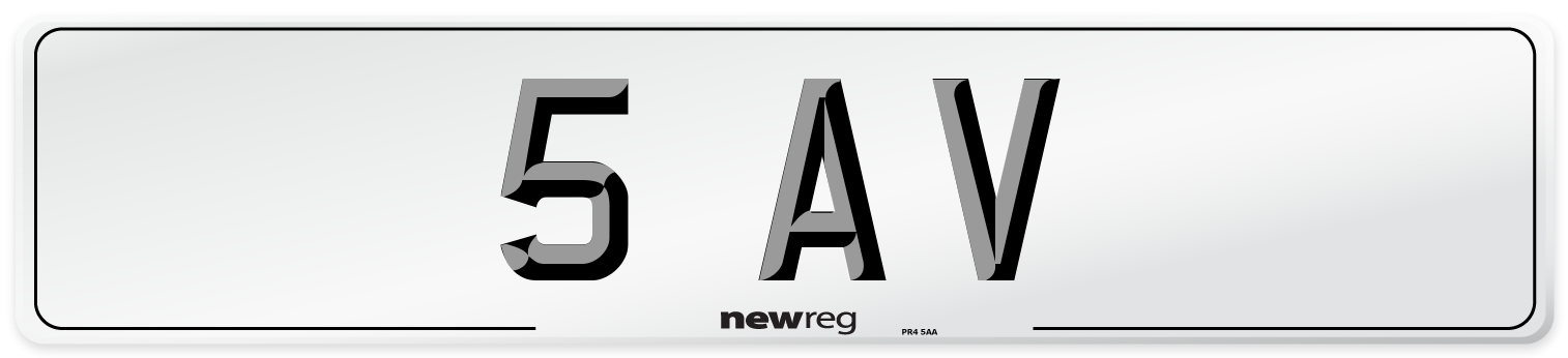 5 AV Front Number Plate