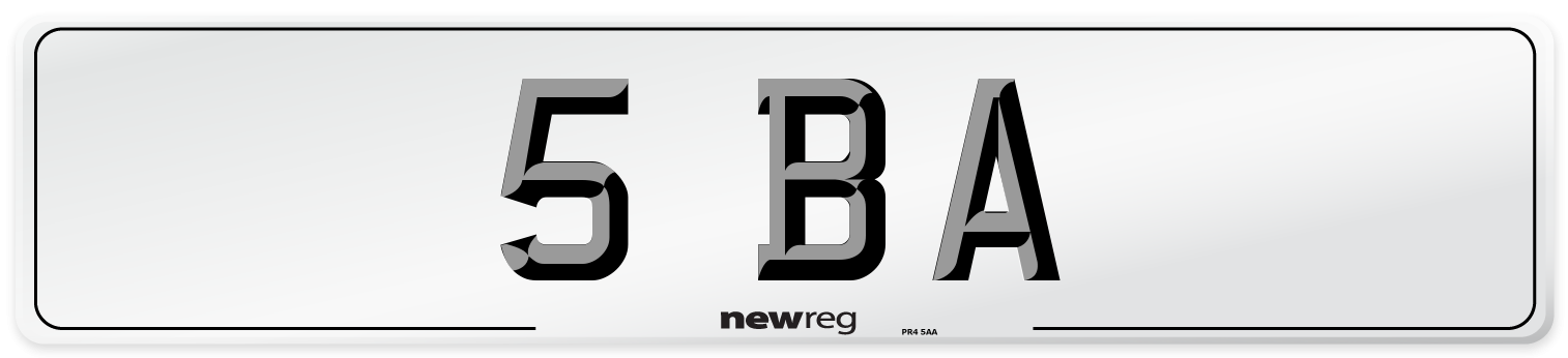 5 BA Front Number Plate