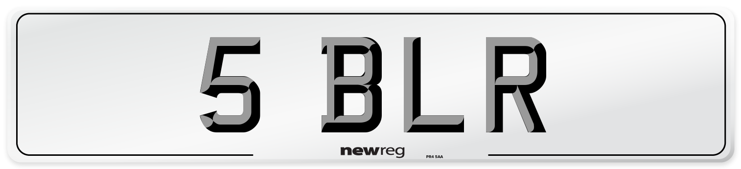 5 BLR Front Number Plate