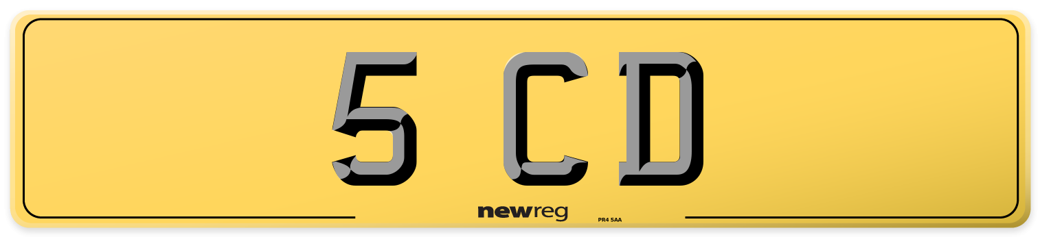 5 CD Rear Number Plate