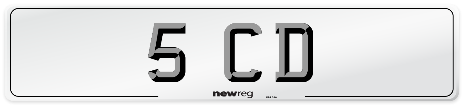5 CD Front Number Plate