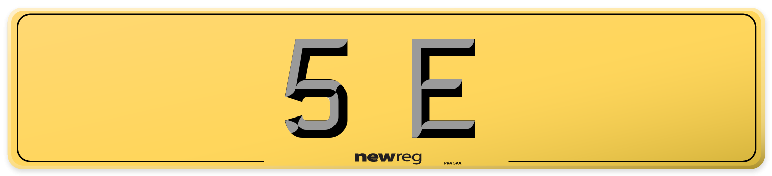 5 E Rear Number Plate