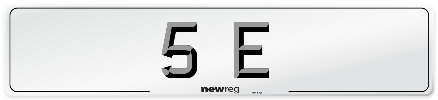 5 E Front Number Plate