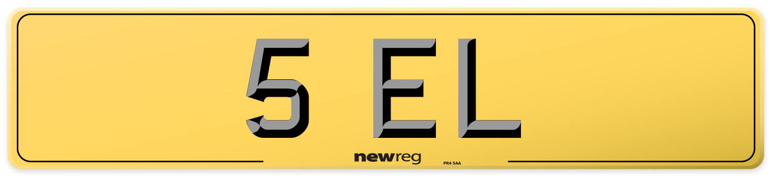 5 EL Rear Number Plate