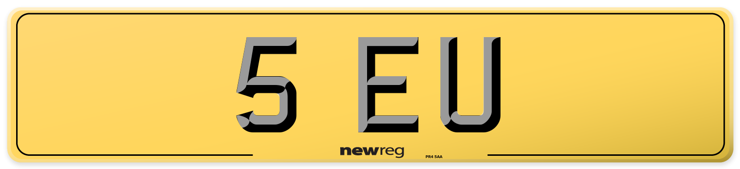5 EU Rear Number Plate