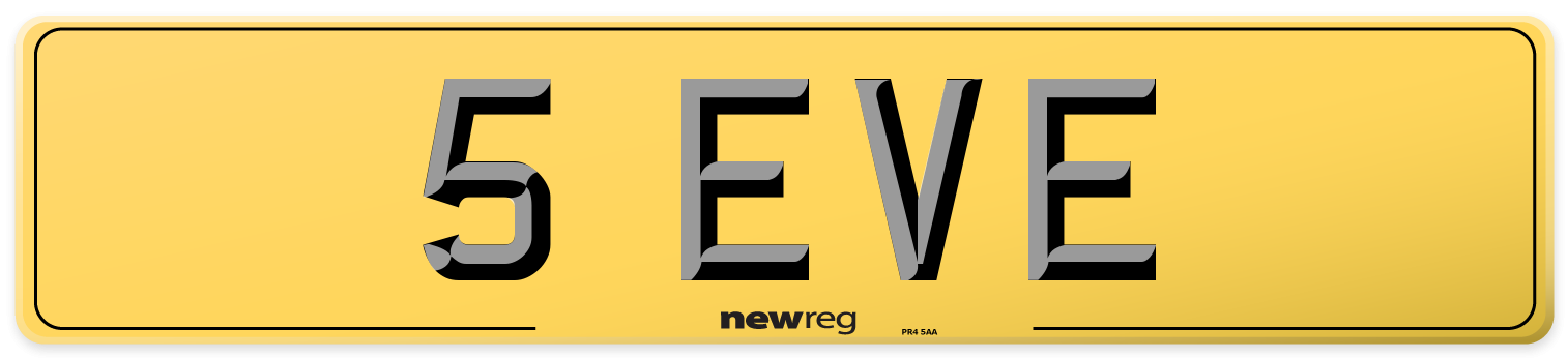 5 EVE Rear Number Plate