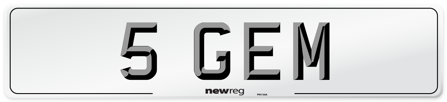 5 GEM Front Number Plate