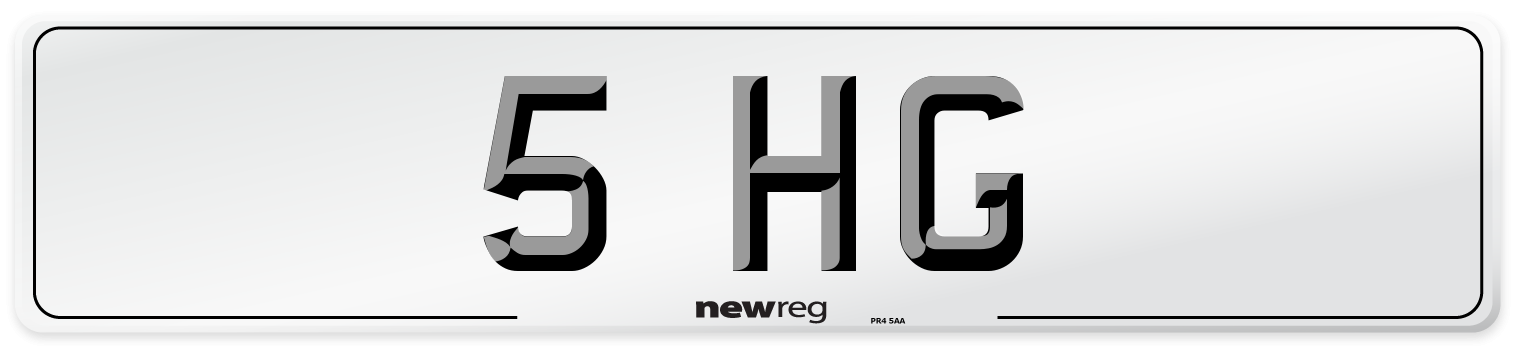 5 HG Front Number Plate