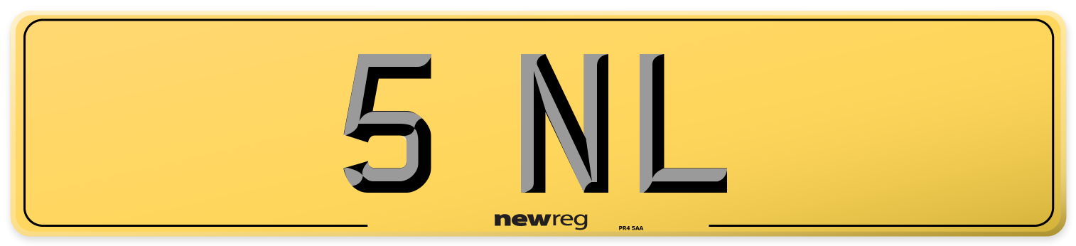 5 NL Rear Number Plate