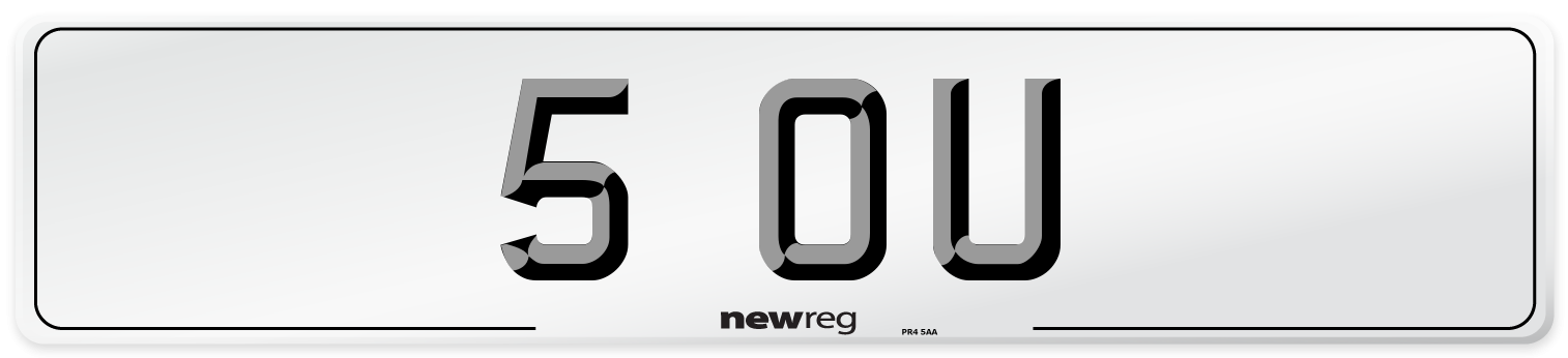 5 OU Front Number Plate