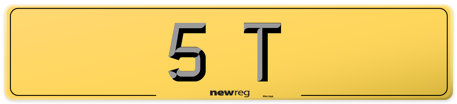 5 T Rear Number Plate