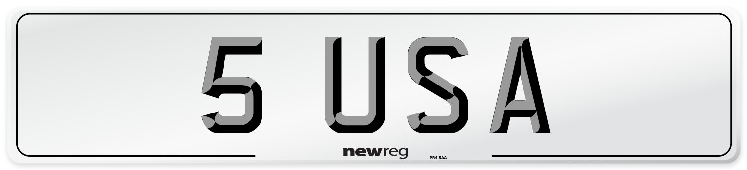 5 USA Front Number Plate