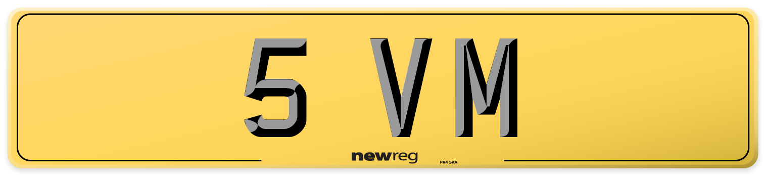 5 VM Rear Number Plate