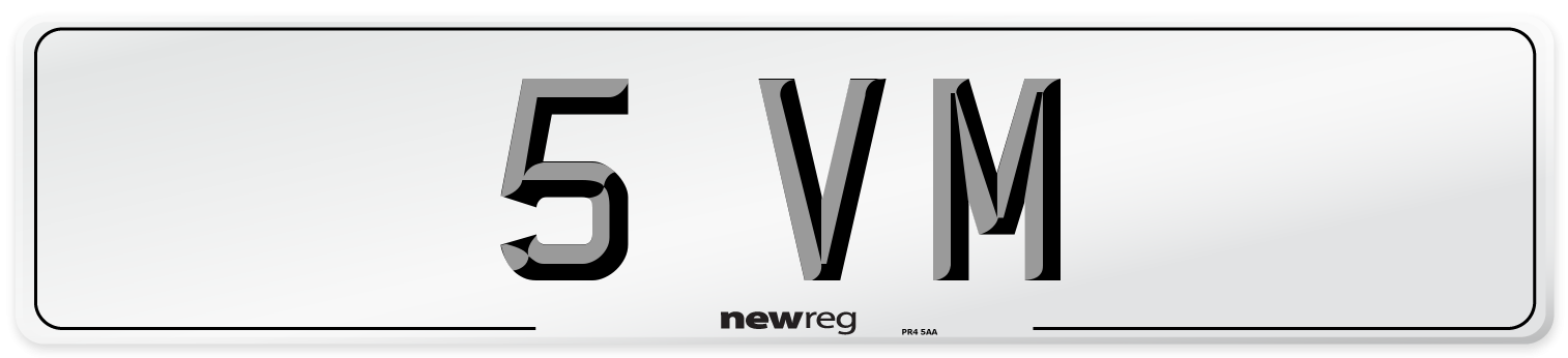 5 VM Front Number Plate