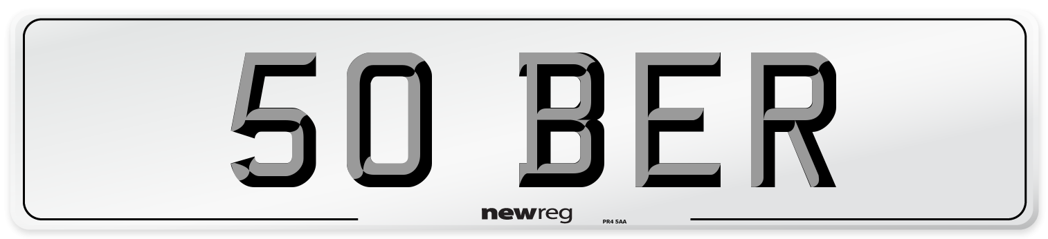 50 BER Front Number Plate