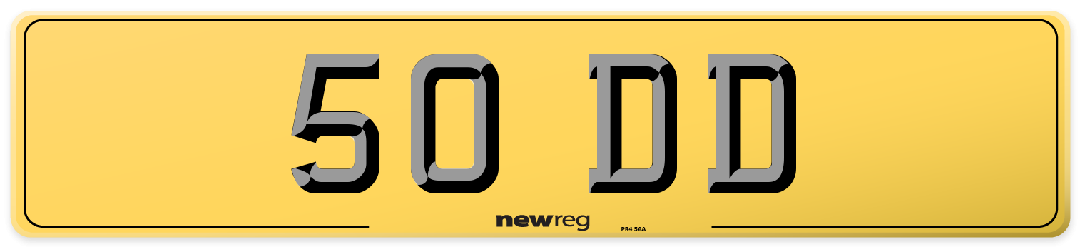 50 DD Rear Number Plate