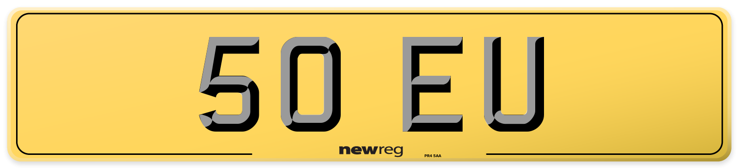 50 EU Rear Number Plate