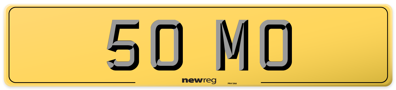 50 MO Rear Number Plate
